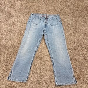 Silver Lowrise Capri Jeans 27 Light Blue Women's Cropped Jeans Y2K
